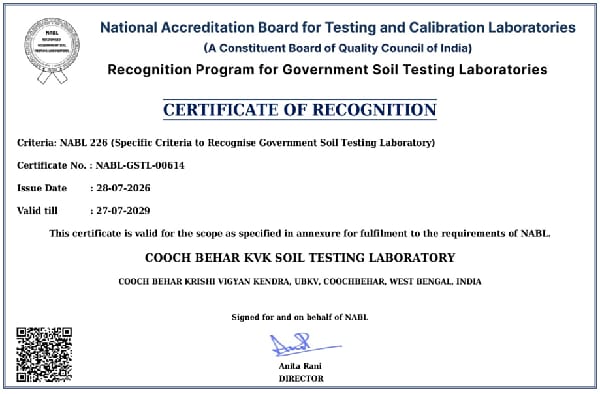 KVK Cooch Behar Soil Testing Laboratory Conferred Prestigious NABL Recognition, Setting a New Benchmark in Agricultural Quality Assurance