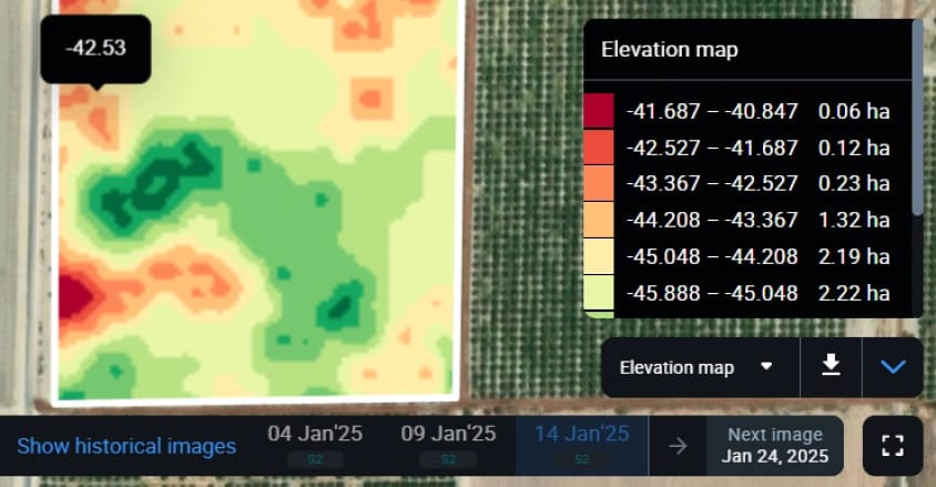 choosing the growing site with elevation map